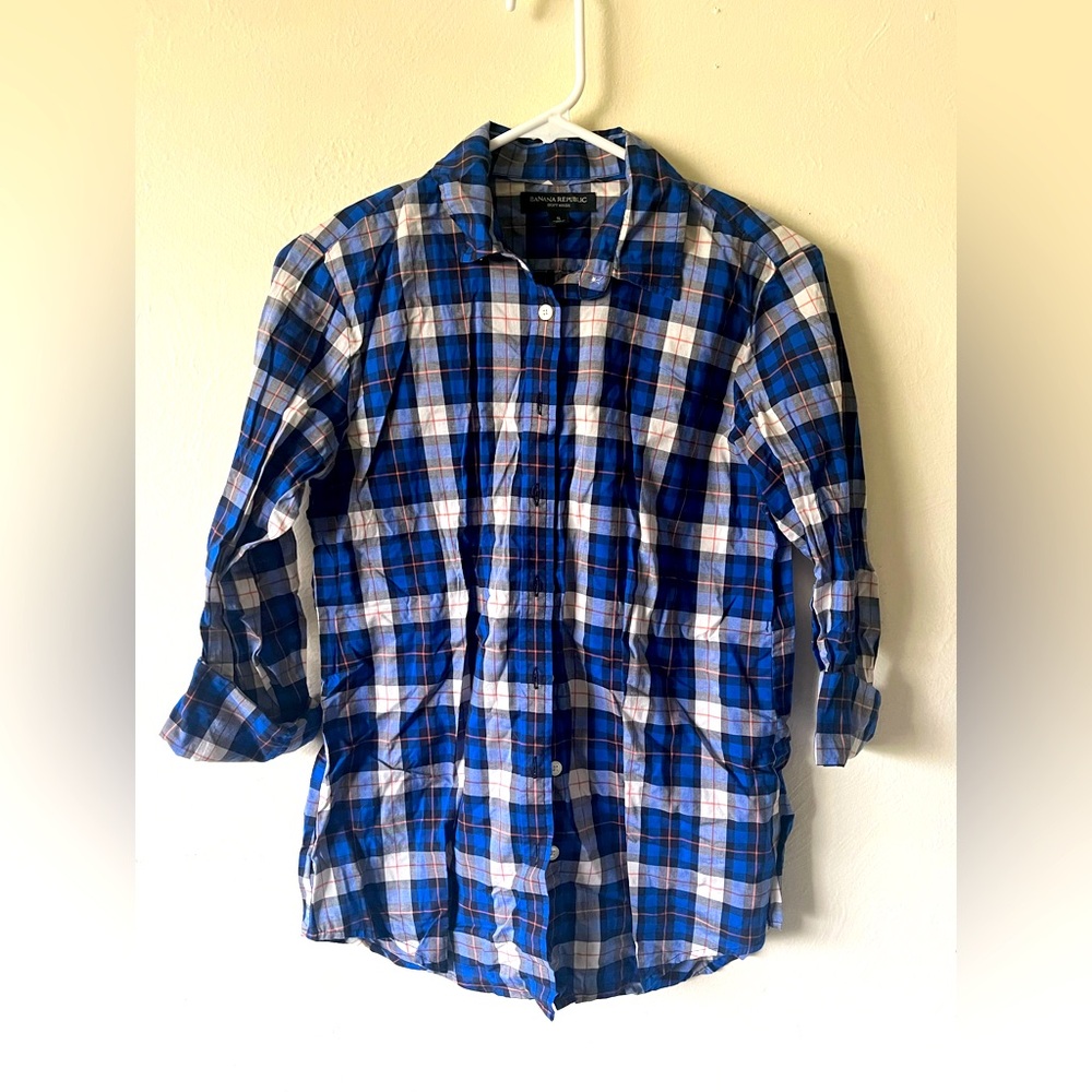 Banana Republic Blue Plaid Men’s Shirt